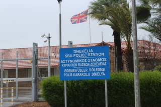 Police Station with British flag in the British overseas territory of Dhekelia