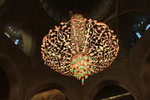 Chandelier inside Sheikh Zayed Grand Mosque